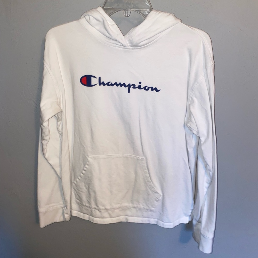 Womens White Hooded Champion Shirt